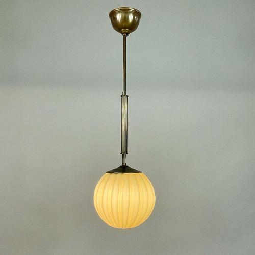 Art Deco Opaline Glass Pendant by Christian Bergh, Sweden 1930s For Sale - Image 3 of 15
