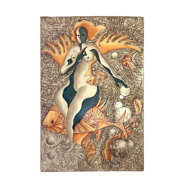 Extra Large 1970s Painting | Underwater Scene For Sale - Image 4 of 4