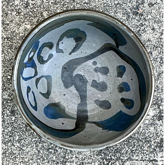 Burgundy Vintage Original Studio Pottery Bowl For Sale - Image 8 of 12