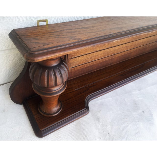 Large Oak Hanging Shelf, 1970s For Sale - Image 10 of 17