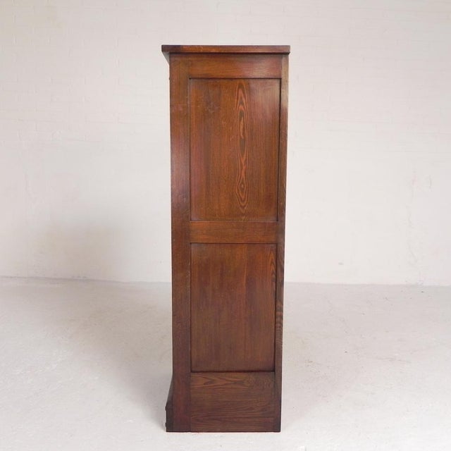 Brown Oak Roller Shutter Cabinet with Shutter, 1930s For Sale - Image 8 of 18