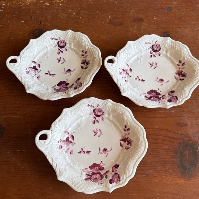 Set of 3 Antique Job Ridgway Cauldon Place Single-Handled Trays, Pattern B1154, Circa 1808-1814 For Sale - Image 10 of 12