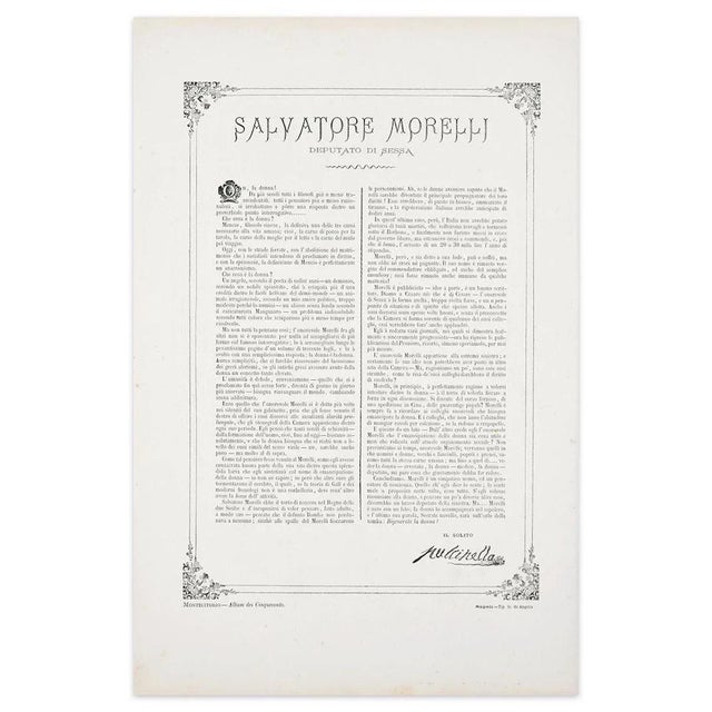 Rigenerate la donna is an original artwork realized in the 1870s by antonio manganaro. Original colored lithograph. Good...