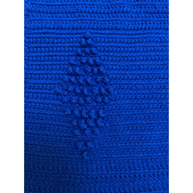 Mid 20th Century Mid Century Modern Hand Knit Afghan Throw Blanket For Sale - Image 5 of 11