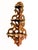 English Regency-style carved stained mahogany fretwork hanging corner shelf/wall bracket with three triangular tiers (ca....