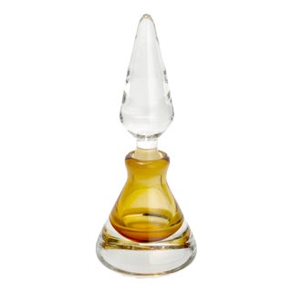 Murano Glass Perfume Bottle with Tall Crystal Stopper, 1960s For Sale
