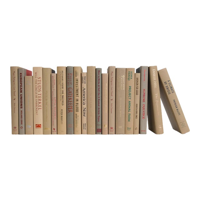 Decorative Books - Driftwood Books - Tan Books By The Foot For Sale