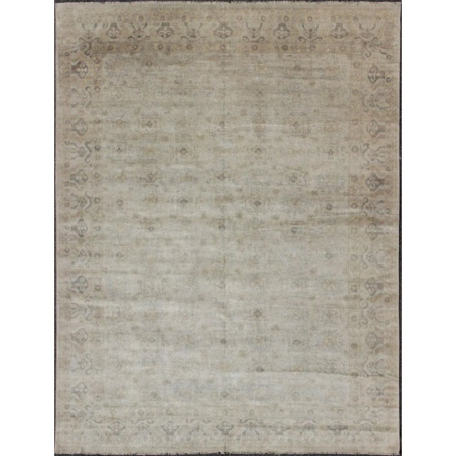 Textile Large Muted Modern Khotan Rug With Sub-Geometric Motifs 11'9" X 14'6" For Sale - Image 7 of 7