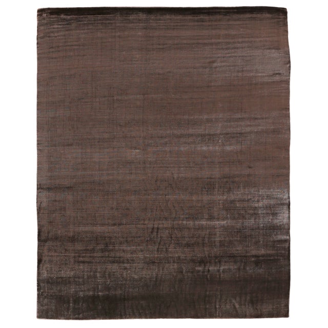 Exquisite Rugs Romagne Hand Loom Wool Silk Dark Brown Rug 6 X9 Chairish