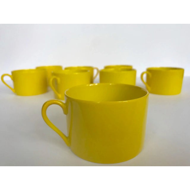 Vintage Fitz and Floyd, Inc. "Total Color" Yellow Coffee Cups - Set of 4 For Sale - Image 10 of 13