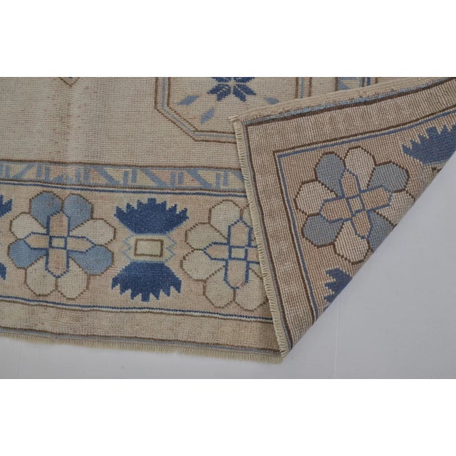 Oushak Antique Floral Handknotted Carpet For Sale - Image 9 of 10