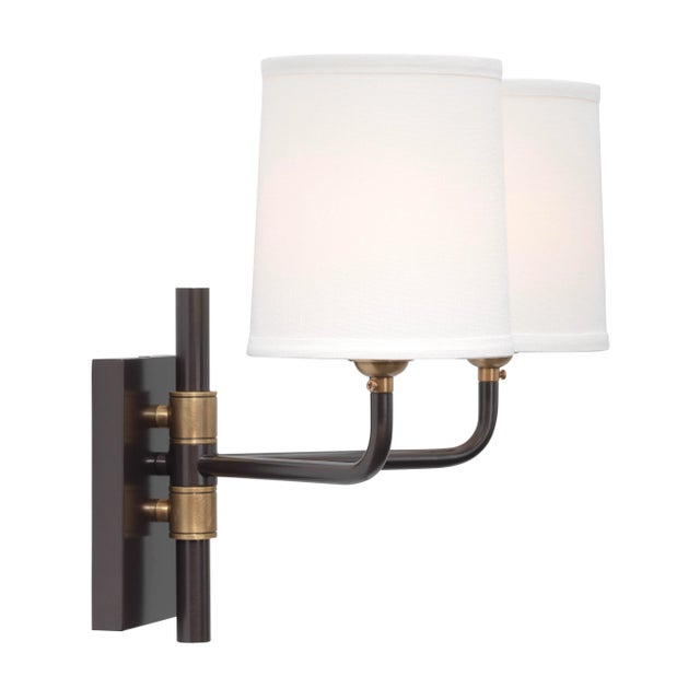 Metal Jamie Young Lawton Double Arm Wall Sconce For Sale - Image 7 of 9