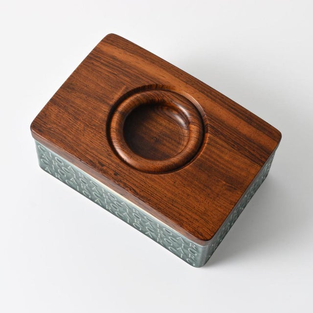 Mid-Century Modern Danish Rosewood and Ceramic Cigar Box by Jens Harald Quistgaard for Kronjyden, 1960s For Sale - Image 3 of 10