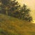 This oil on panel artwork captures a serene hillside at dusk, where gentle slopes meet a soft, glowing sky. The rich,...