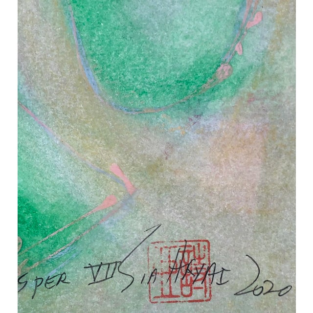 Contemporary Whisper. VII Framed Botanical Minimal Abstract Painting For Sale - Image 3 of 5