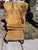Mid-Century Throne-Height Wingback Chair & Matching Claw-Foot Ottoman in Gold Brocade Velvet For Sale - Image 4 of 6