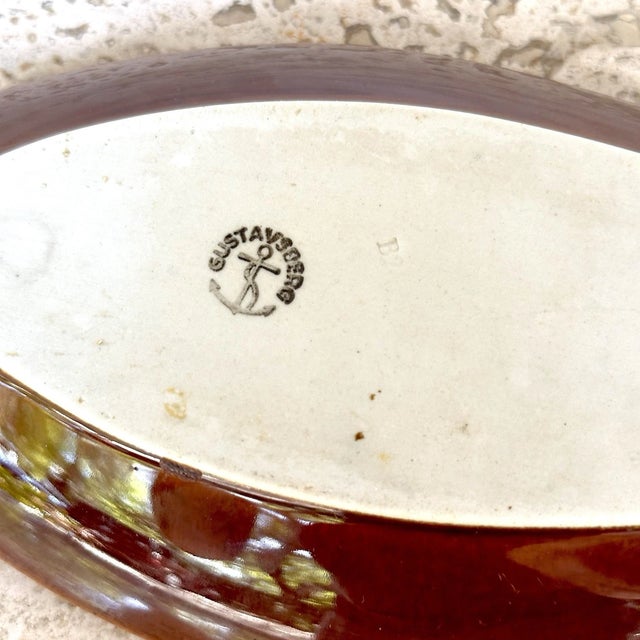 Mid-Century Modern Vintage Mediterranean Stig Lindberg~Gustavsberg Fladen Fish Dish / Bowl For Sale - Image 3 of 5