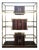 Brass and Wood Bookcase, 1980s For Sale