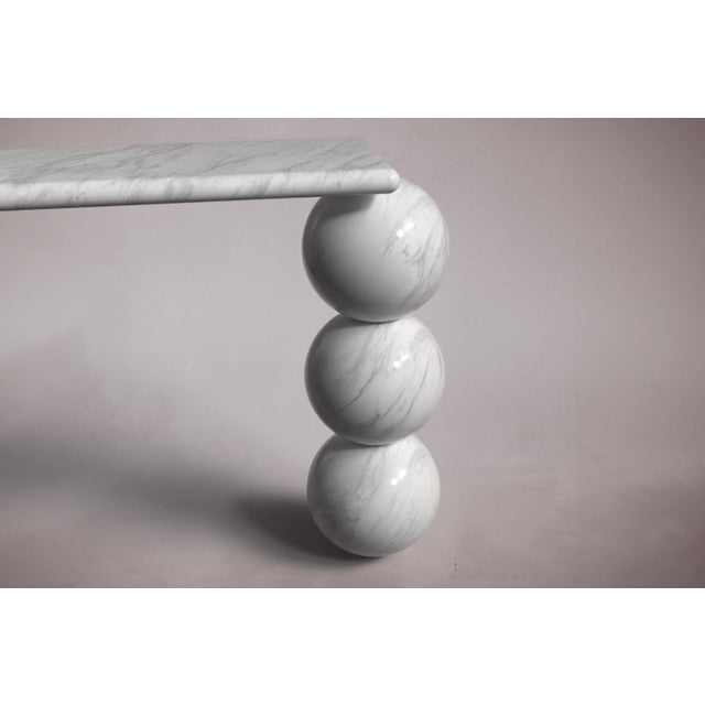 Not Yet Made - Made To Order Olly Italian Carrara Marble Console Table 59" For Sale - Image 5 of 5