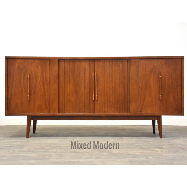 Mid Century Walnut Credenza For Sale - Image 9 of 9