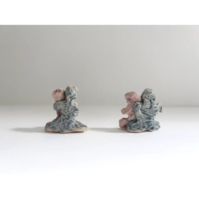 Japanese Pair of Vintage Pinch Art Figurines For Sale - Image 3 of 3