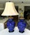Vintage Moorish Safi Hand-Painted Cobalt Ceramic Table Lamps - Pair For Sale - Image 17 of 17