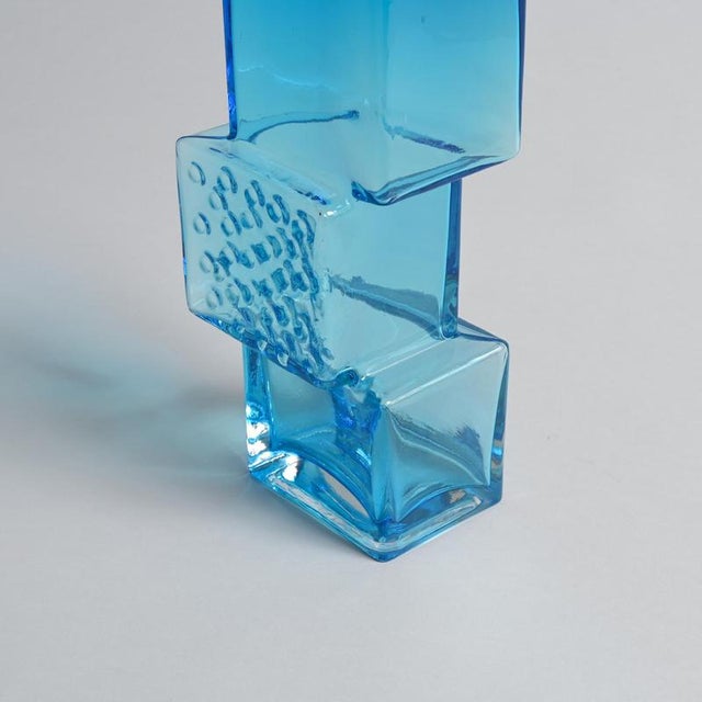 Blue Drunken Bricklayer Vase by Whitefriars Glass, 1960s For Sale - Image 14 of 18