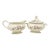 1949 Vintage Homer Laughlin Virginia Rose "Moss Rose" Creamer & Lidded Sugar Bowl Set - Jj-59 Pattern For Sale
