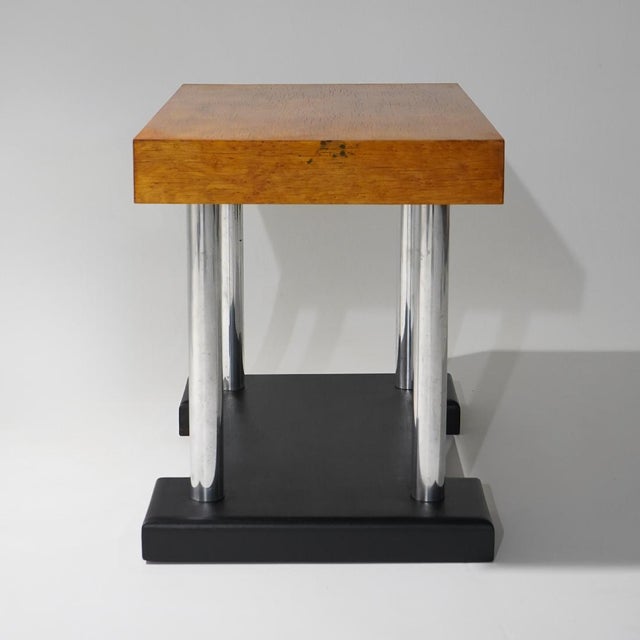 Stools in Birdseye Maple and Chromed Metal, 1930s, Set of 2 For Sale - Image 6 of 17
