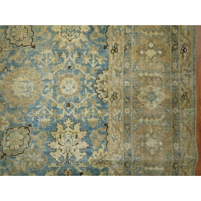 Textile Antique Pale Blue Persian Tabriz Rug For Sale - Image 7 of 18