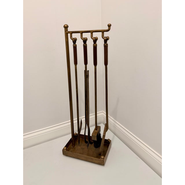 Pottery Barn Pottery Barn Industrial Fireplace Tool Set & Canvas Log Carrier With Iron Stands For Sale - Image 4 of 10