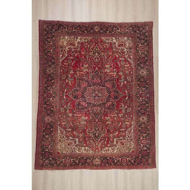 Antique Persian Heriz Rug, 10'02 X 12'09 For Sale - Image 10 of 10