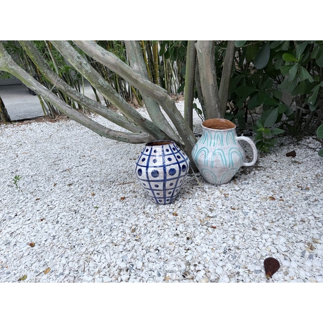 Ceramic Aqua Arc Italian Ceramic Pitcher For Sale - Image 7 of 7