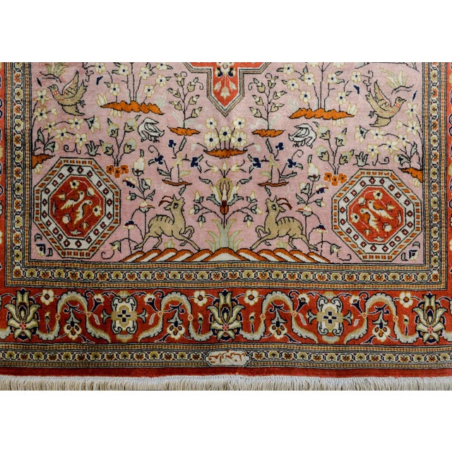 1980s 1980s Vintage Qum Silk Rug For Sale - Image 5 of 11