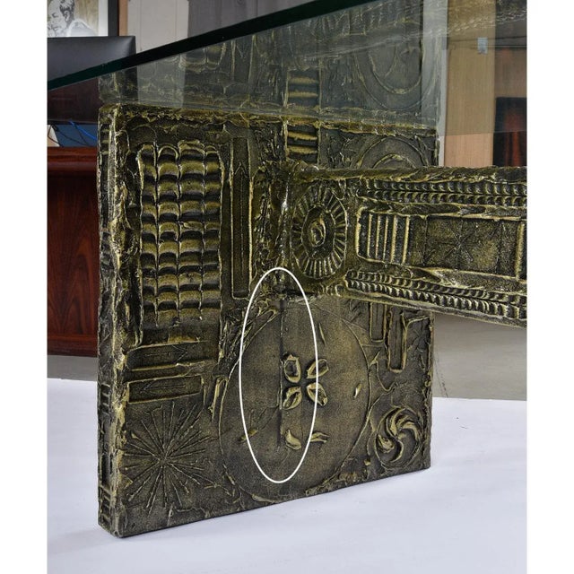Adrian Pearsall for Craft Associates Glass Top Brutalist Dining Table or Desk For Sale - Image 13 of 14