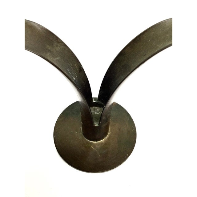Mid-Century Modern Antique Holland Brass Candle Holder For Sale - Image 3 of 13