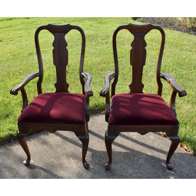 Vintage (1970's) Set of 6 Dining Chairs have a Queen Anne Style. Made by Pennsylvania House. The Wood is CherryWood. The...