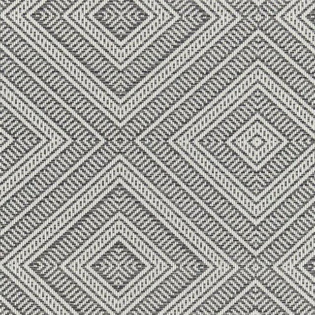 Rustic Schumacher Tortola Indoor & Outdoor Fabric in Oxford Grey For Sale - Image 3 of 3
