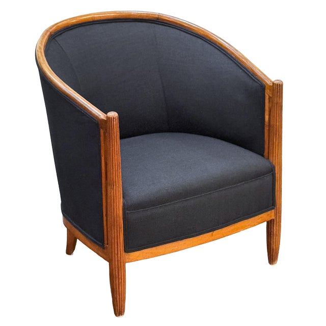 Paul Follot Pair of French Lounge Chairs in the Art Deco Style (Individually Priced) For Sale - Image 4 of 17