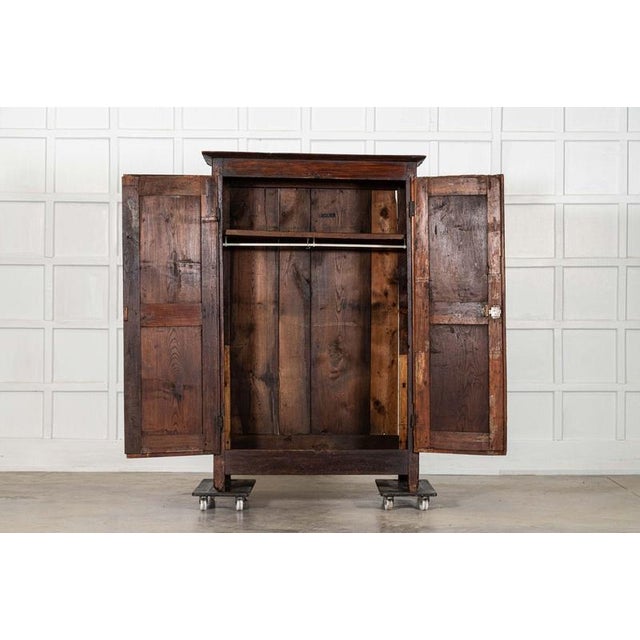 circa 1770 18thC French Provincial Ash Diamond Point Armoire W117 x D53 x H176.5 cm Internal shelf depth 44.5 cm Weight 90Kg