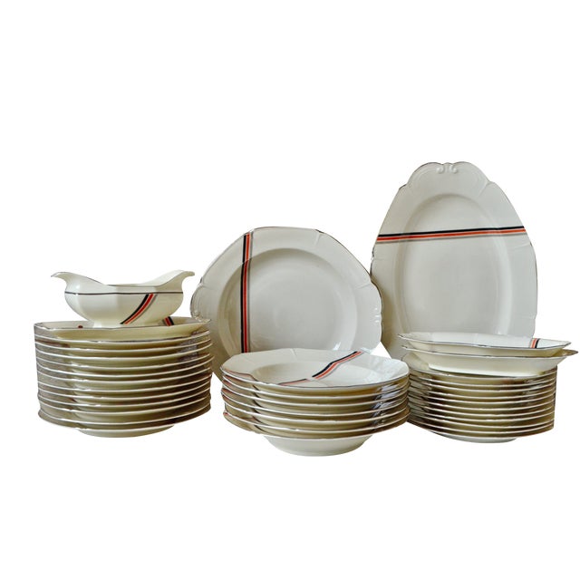 Bauhaus Czechoslovakian Dinner Service, Set of 34 For Sale