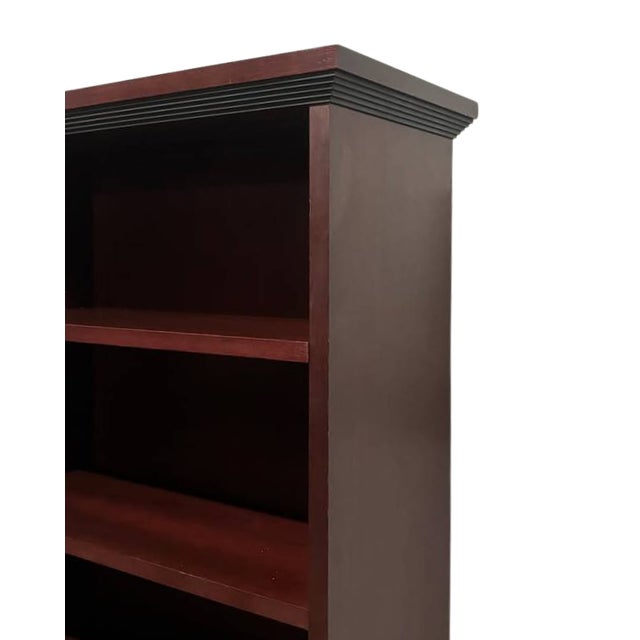 Traditional 1990s Regency Mahogany-Finish Two-Drawer Lateral File Cabinet With Detachable Bookcase Hutch For Sale - Image 3 of 8