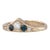 0.32ctw Diamond Sapphire 3-Stone Ring 14k Yellow Gold Size 6.5 Stackable Band For Sale