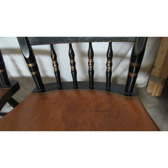 1980s Set Hitchcock Floral Chairs Dining Kitchen Farmhouse For Sale - Image 9 of 13