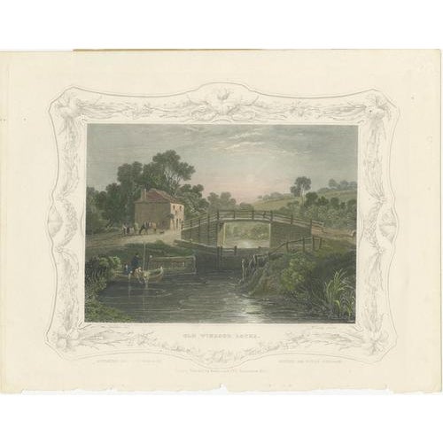 Hand-Colored Engravings of Windsor Views, England, 1840, Set of 2 For Sale - Image 3 of 10