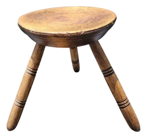 19th Century Plank Stool With Three Legs