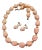 Lucite Demi-Parure Marriage in Pink Earrings and Necklace, Classic MCM West Germany For Sale
