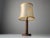 Vintage Table Lamp in Oak with Parchment Leather Shade by Charles Dudouyt, France, 1950s For Sale - Image 4 of 11
