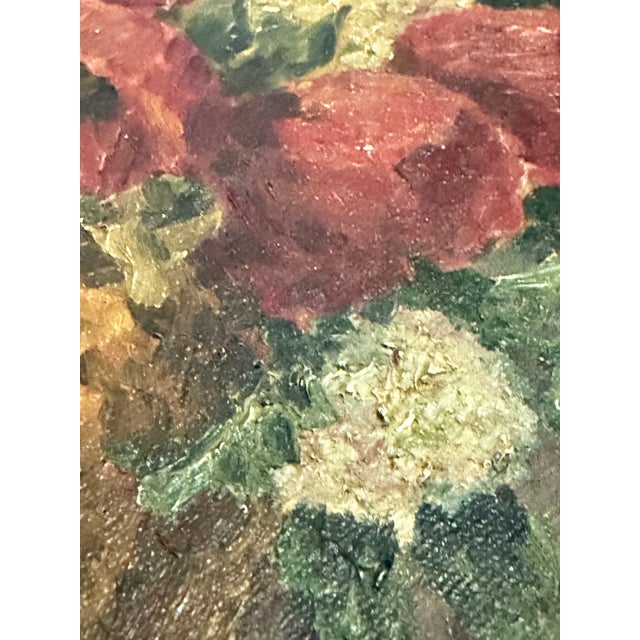 Yellow Early 20th Century Floral Still Life Oil Painting in Gilt Frame For Sale - Image 8 of 12