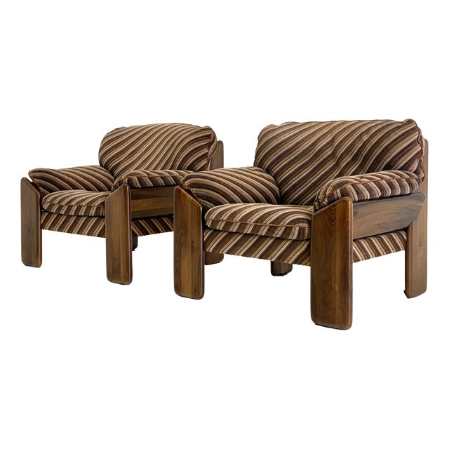 Sapporo Armchair by Mario Marenco for Mobil Girgi Striped, 1970s For Sale